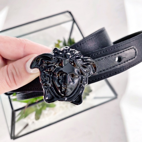 Versace Accessories - 1DAYSALE⤵️Versace Medusa Thin Satin Buckle Belt
